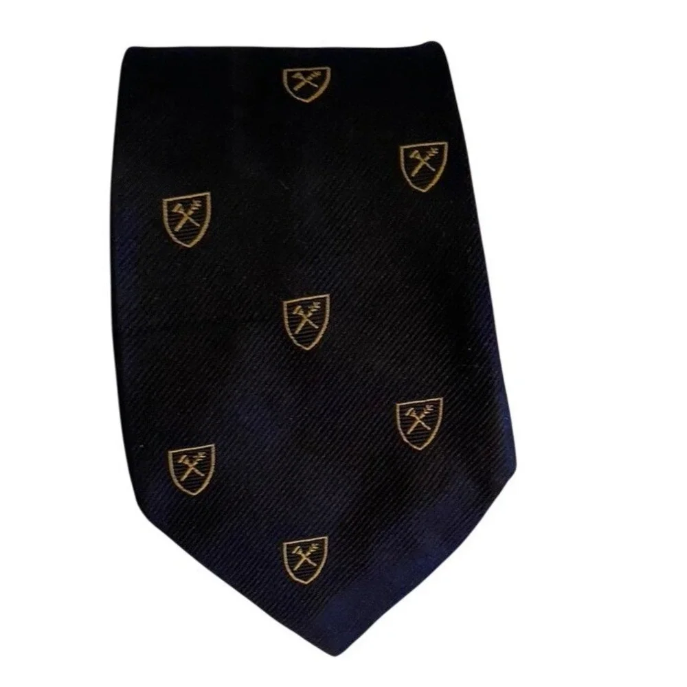 Emory University Stratton-Crooke Navy Blue Silk Crest Necktie Men Collegiate Tie